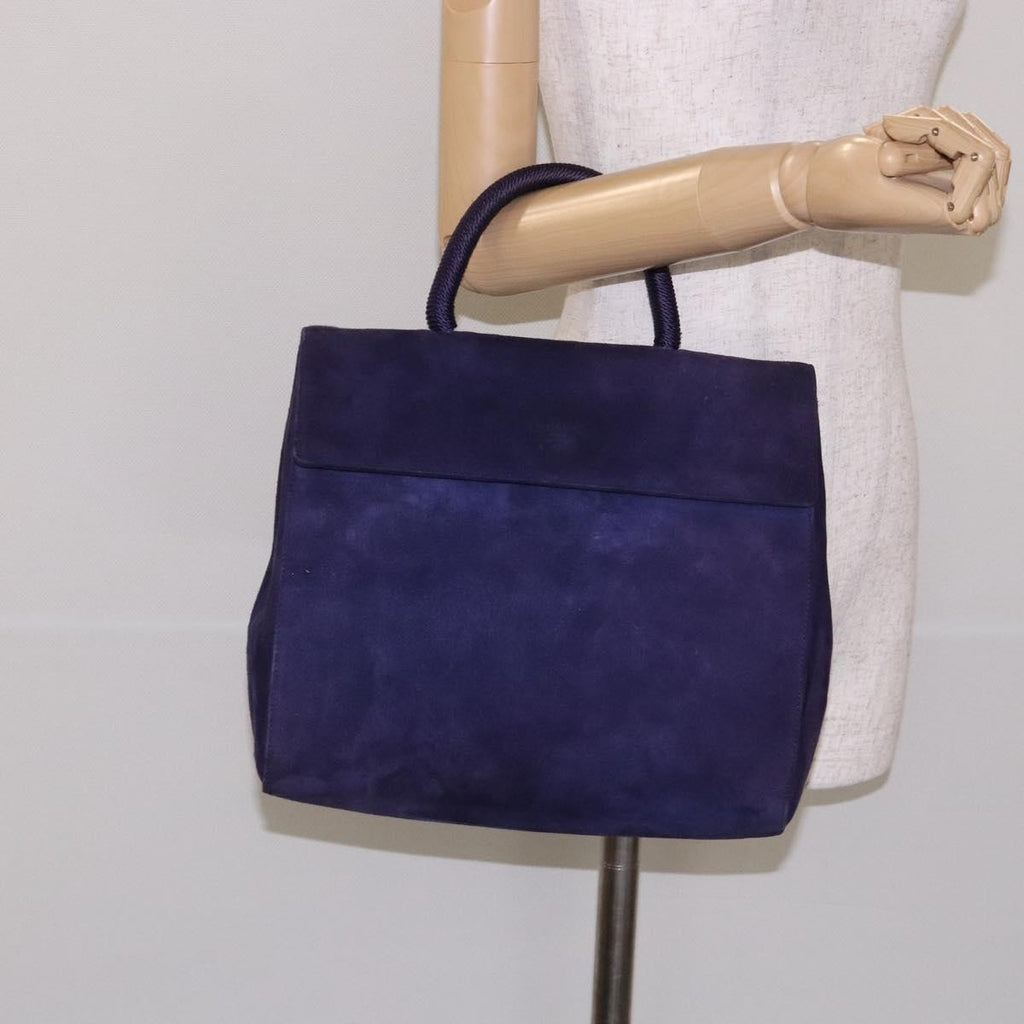 Prada Vintage Handbag Suede Purple Suede Handbag (Pre-Owned)