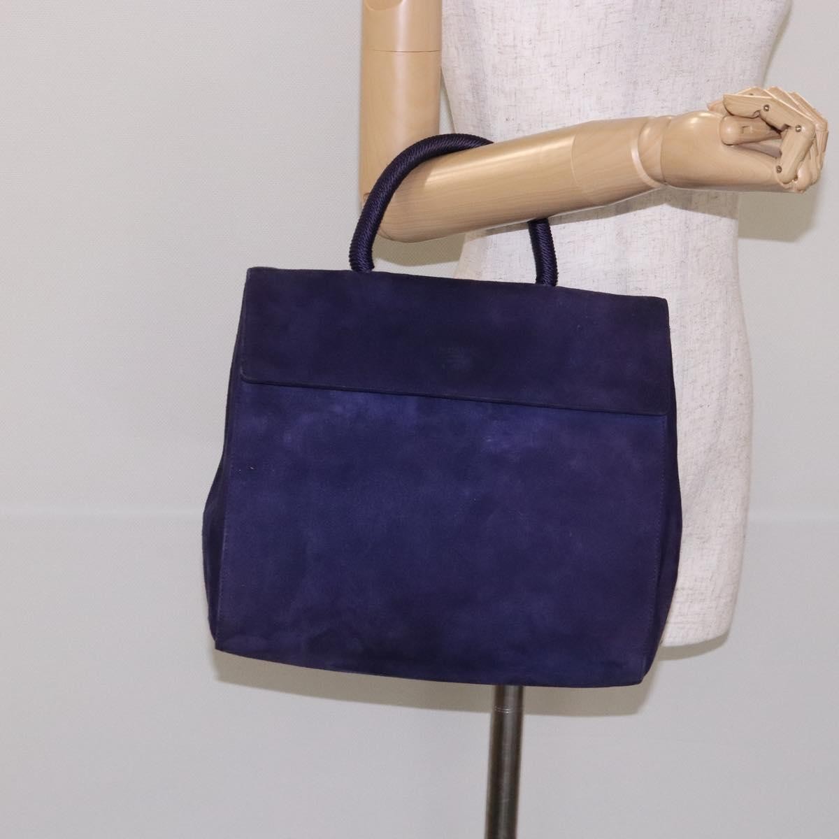 Prada Vintage Handbag Suede Purple Suede Handbag (Pre-Owned)