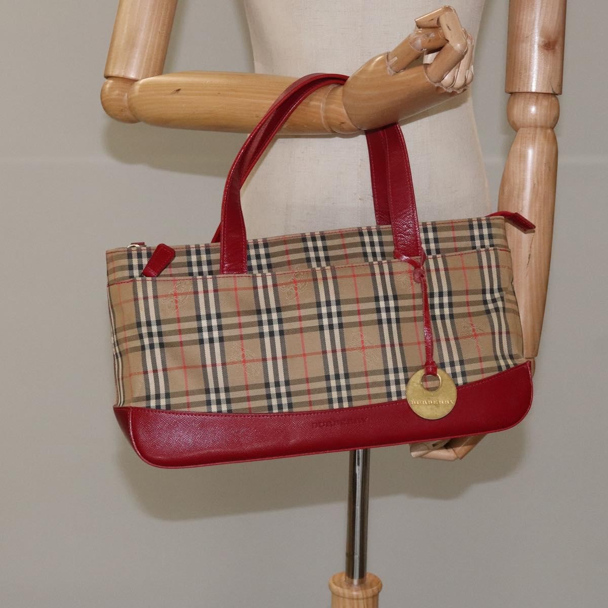 Burberry Nova Check Handbag Nova Check Canvas And Leather Beige Canvas Handbag (Pre-Owned)