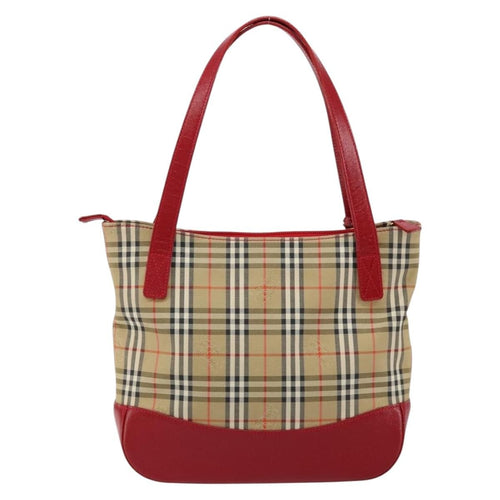 Burberry Nova Check Handbag Nova Check Canvas Beige Canvas Handbag (Pre-Owned)