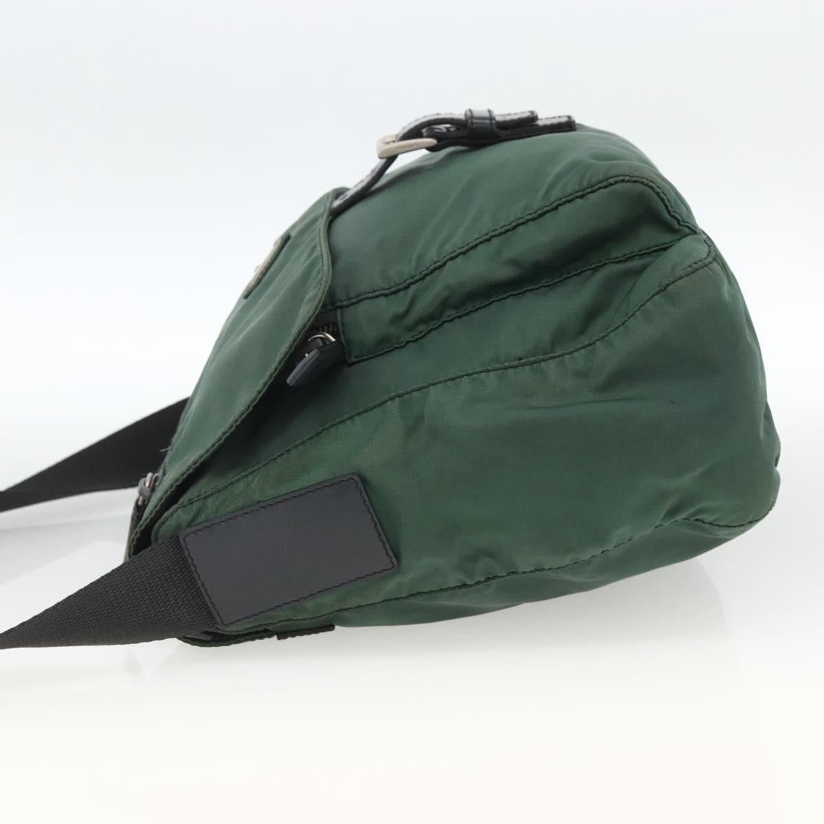Prada Buckle Messenger Bag Tessuto Green Nylon Shoulder Bag Bag (Pre-Owned)