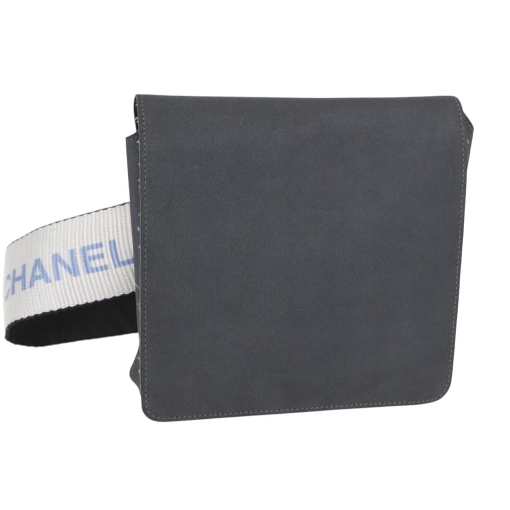 Chanel Sport Line Waist Bag Nylon Gray Nylon Shoulder Bag Bag (Pre-Owned)