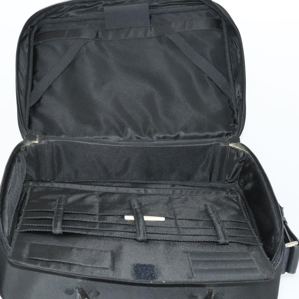 Prada Convertible Front Pocket Briefcase Tessuto With Saffiano Leather Black Nylon Briefcase Bag (Pre-Owned)