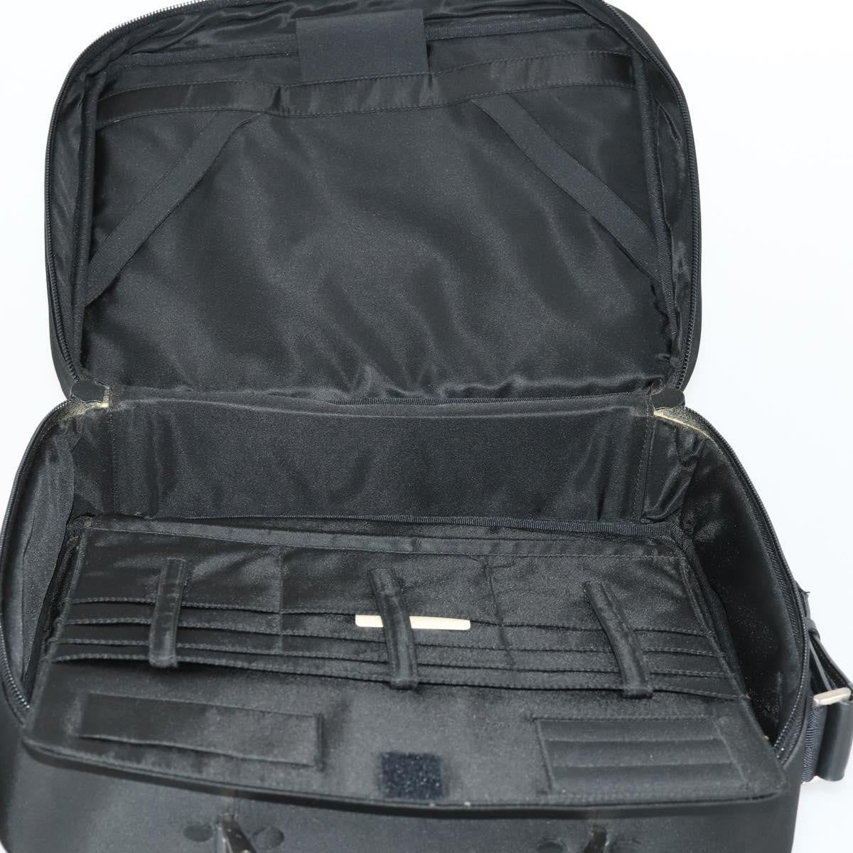 Prada Convertible Front Pocket Briefcase Tessuto With Saffiano Leather Black Nylon Briefcase Bag (Pre-Owned)