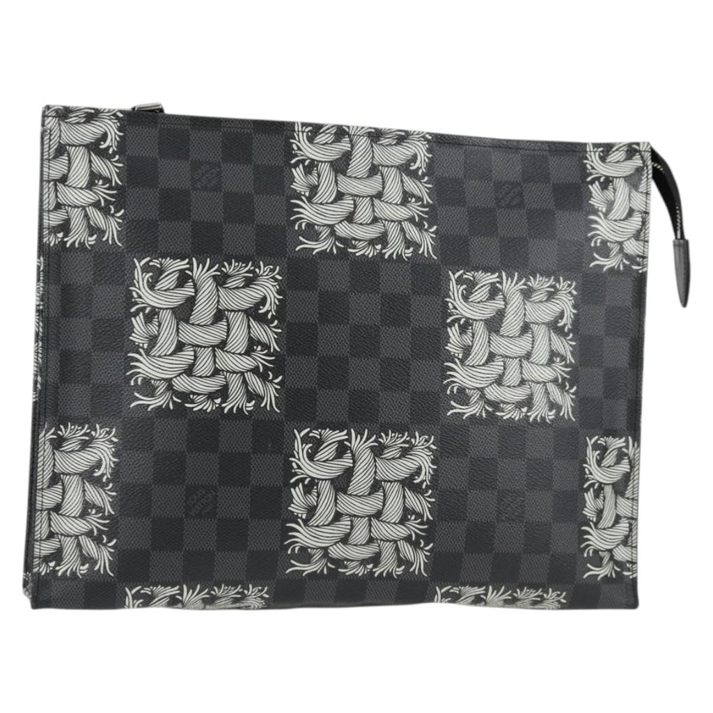 Louis Vuitton Pochette Voyage Limited Edition Nemeth Damier Graphite Black Canvas Clutche & Pouche Bag (Pre-Owned)
