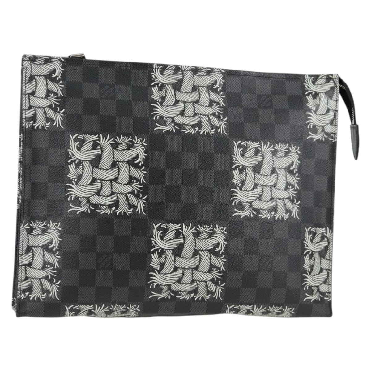 Louis Vuitton Pochette Voyage Limited Edition Nemeth Damier Graphite Black Canvas Clutche & Pouche Bag (Pre-Owned)
