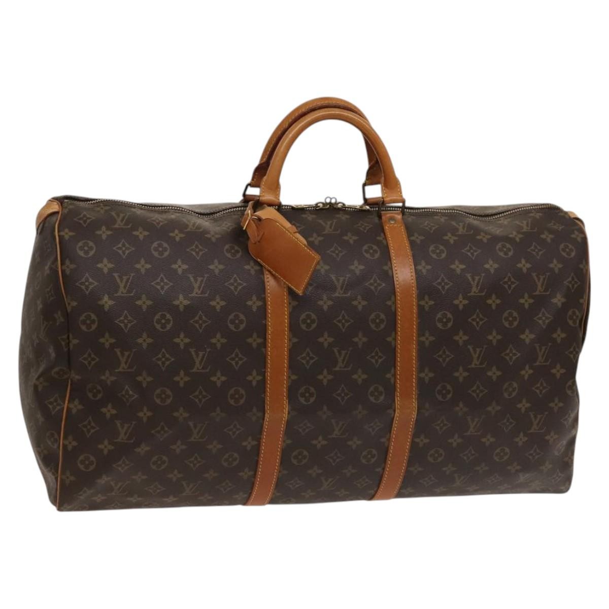 Louis Vuitton Keepall Bag Monogram Canvas Brown Canvas Travel Bag Bag (Pre-Owned)