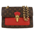 Louis Vuitton Victoire Handbag Monogram Canvas And Leather Brown Canvas Shoulder Bag Bag (Pre-Owned)