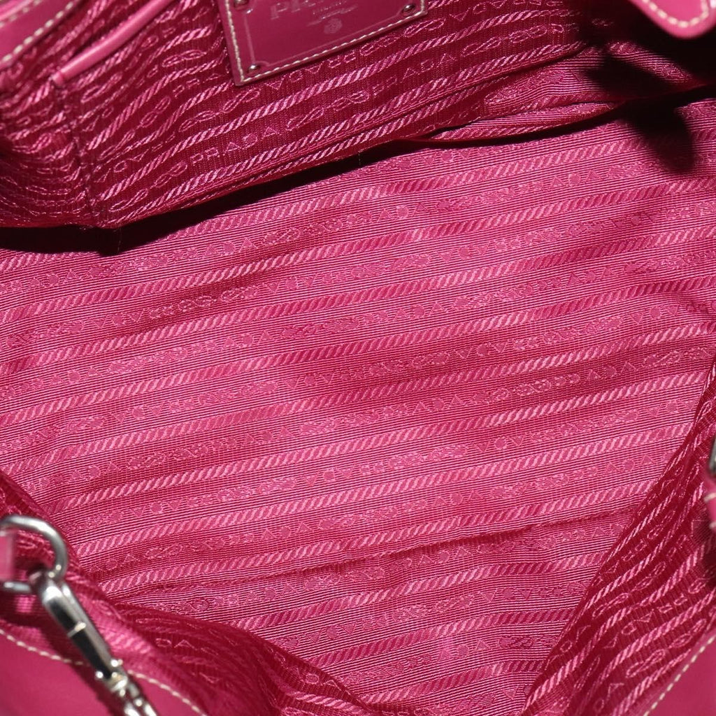 Prada Convertible Belted Hobo Tessuto With Leather Pink Nylon Tote Bag Bag (Pre-Owned)