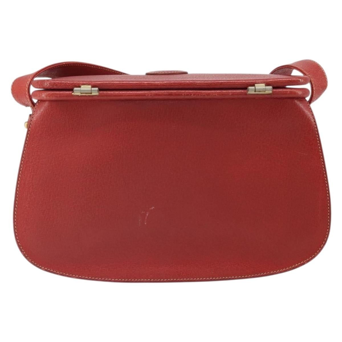 Gucci Vintage Shoulder Bag Leather Red Leather Shoulder Bag Bag (Pre-Owned)