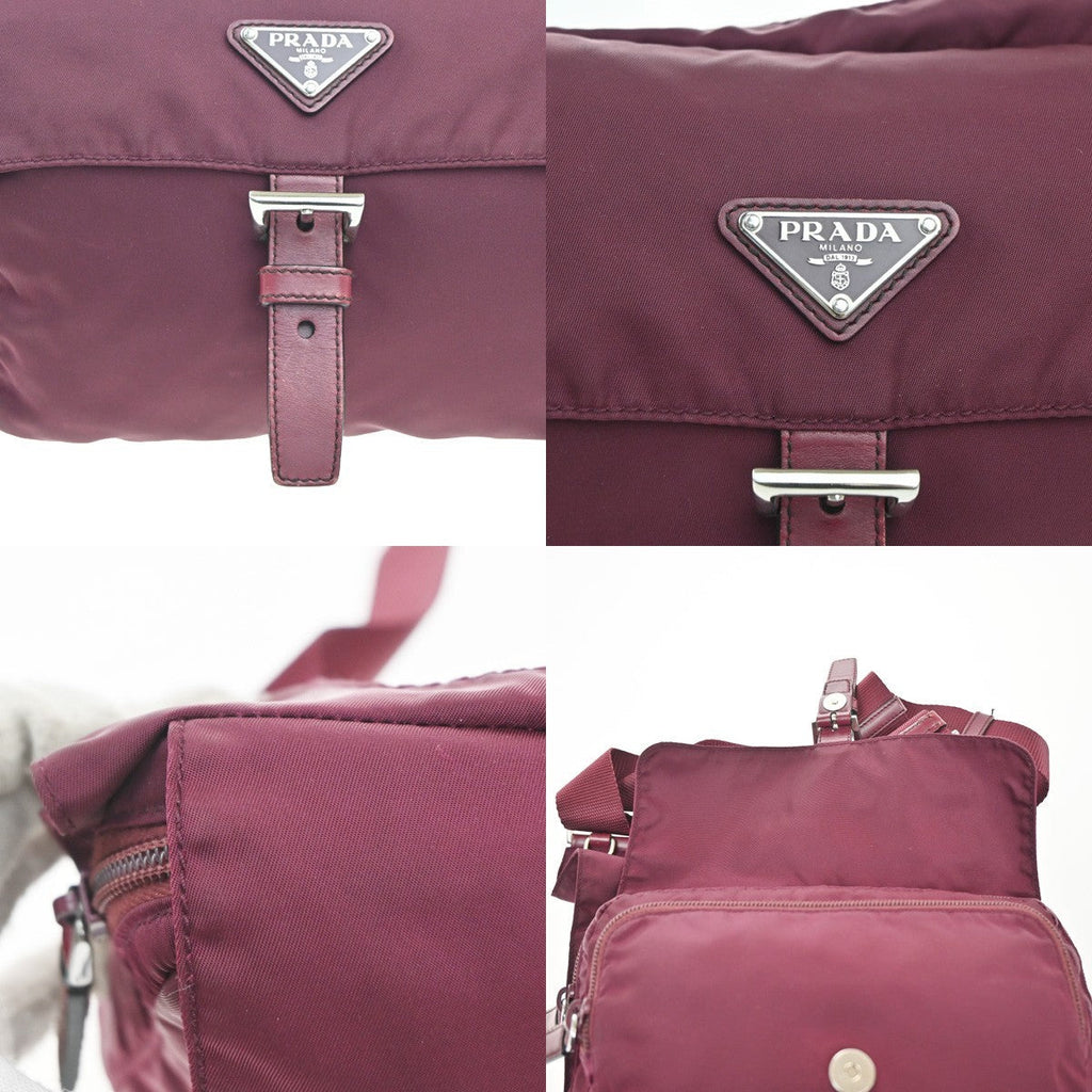 Prada Messenger Bag Printed Tessuto Red Nylon Crossbody Bag Bag (Pre-Owned)