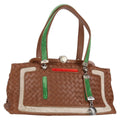Bottega Veneta Intrecciato Leather Brown Leather Handbag (Pre-Owned)