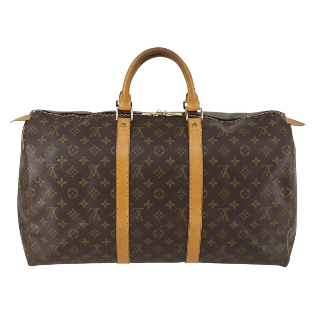 Louis Vuitton Keepall Bag Monogram Canvas Brown Canvas Travel Bag Bag (Pre-Owned)