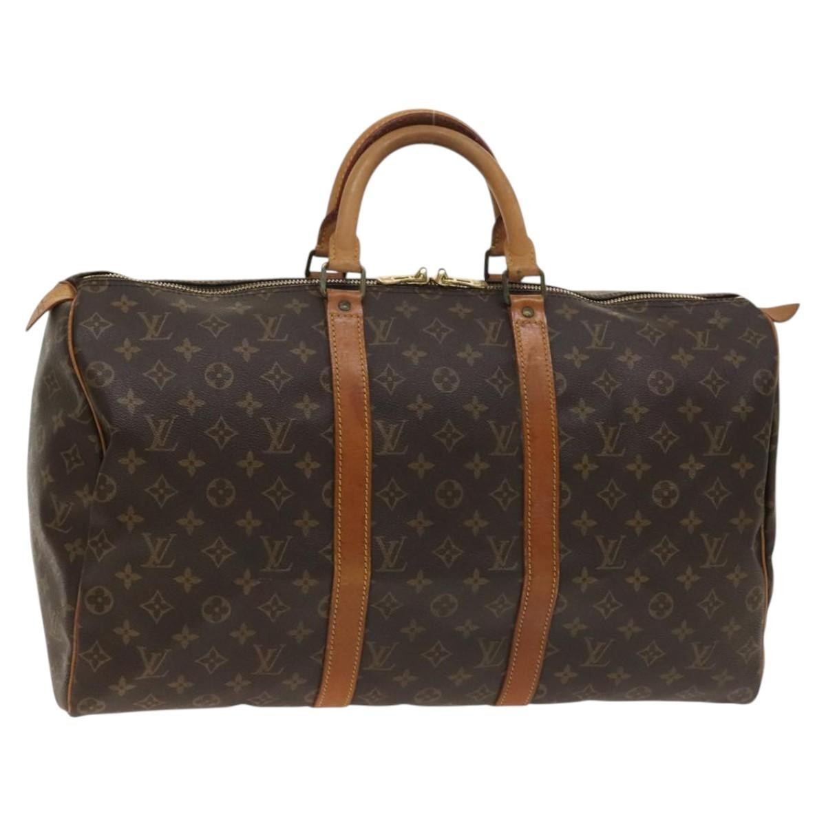 Louis Vuitton Keepall Bag Monogram Canvas Brown Canvas Travel Bag Bag (Pre-Owned)