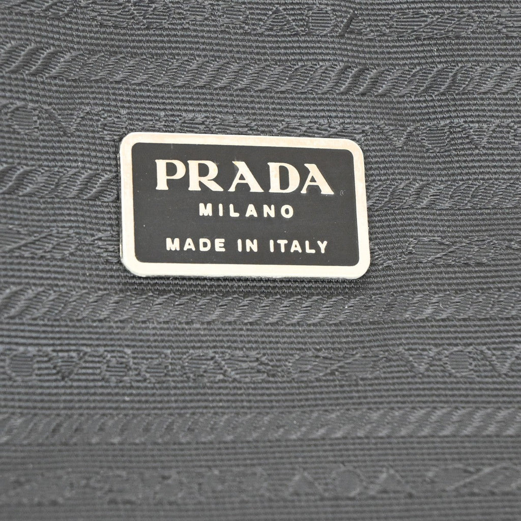 Prada Expandable Front Zip Boston Bag Tessuto Black Nylon Travel Bag Bag (Pre-Owned)