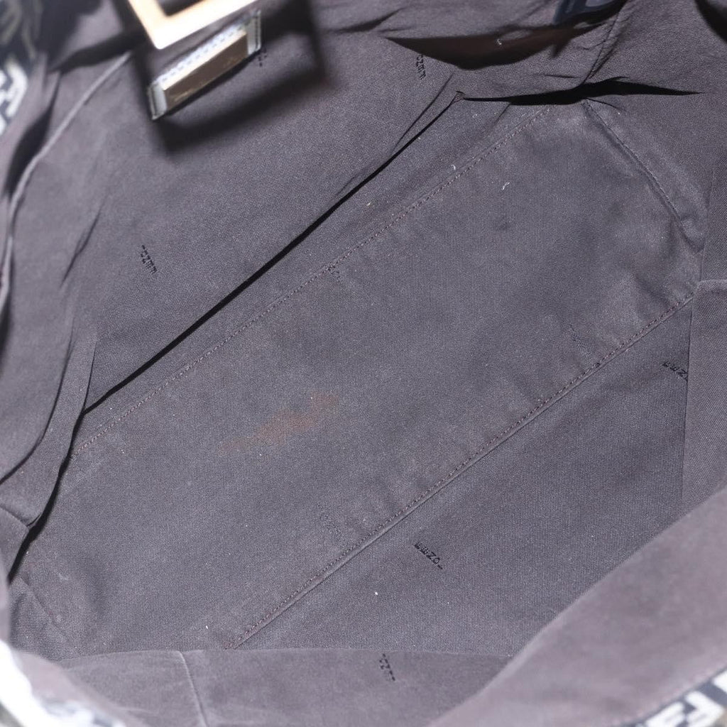 Fendi Zucca Tote Bag Canvas Black Canvas Tote Bag Bag (Pre-Owned)