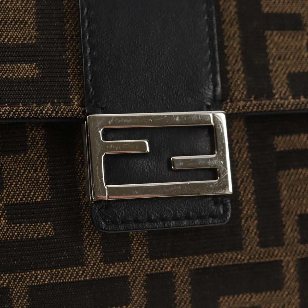 Fendi Baguette Convertible Belt Bag Zucca Canvas Black Canvas Bag (Pre-Owned)