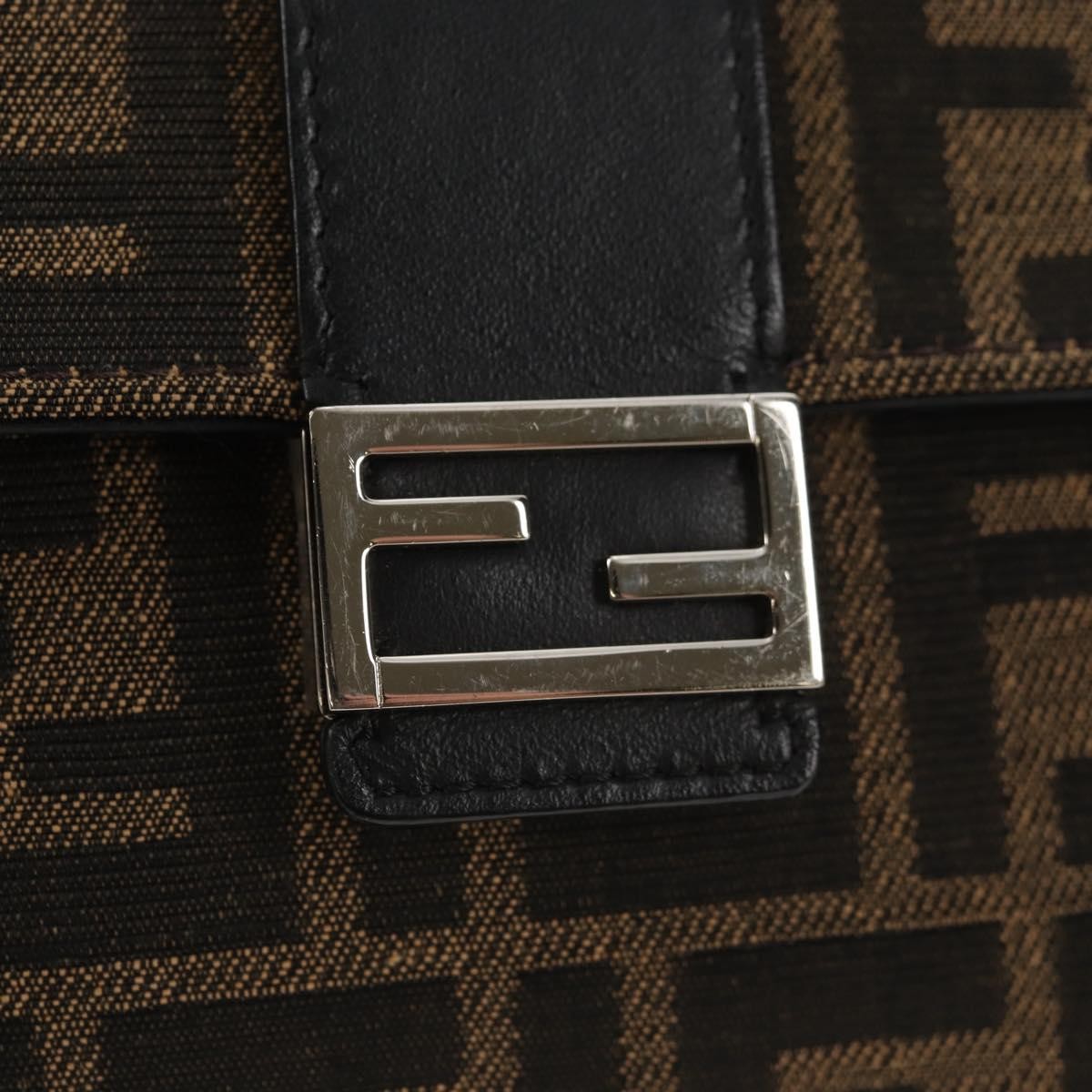 Fendi Baguette Convertible Belt Bag Zucca Canvas Black Canvas Bag (Pre-Owned)