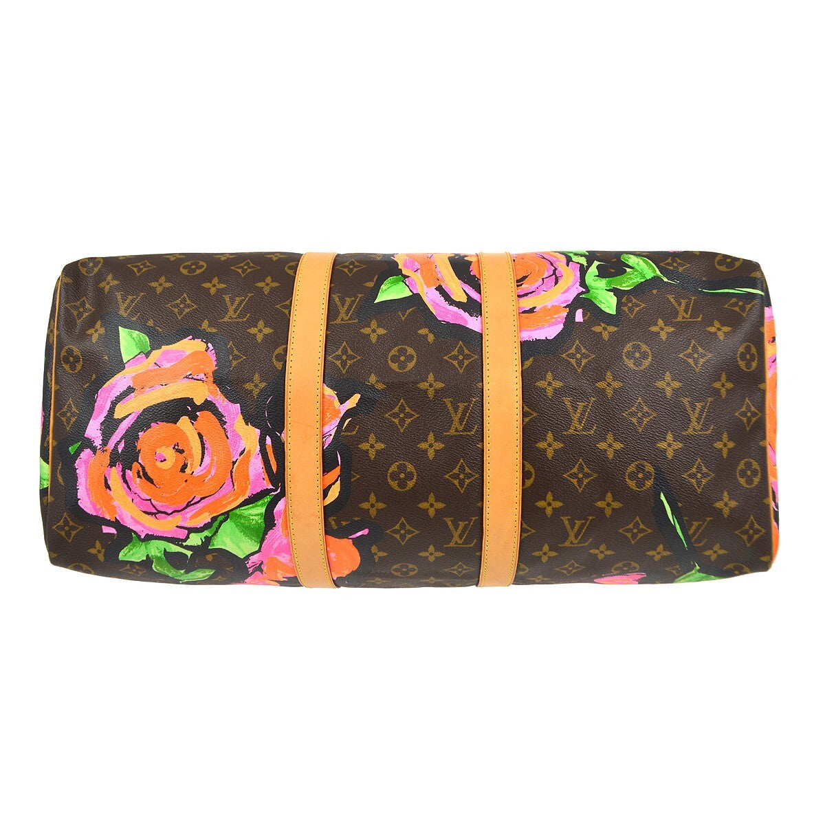 Louis Vuitton Keepall Bag Limited Edition Monogram Roses Brown Canvas Travel Bag Bag (Pre-Owned)