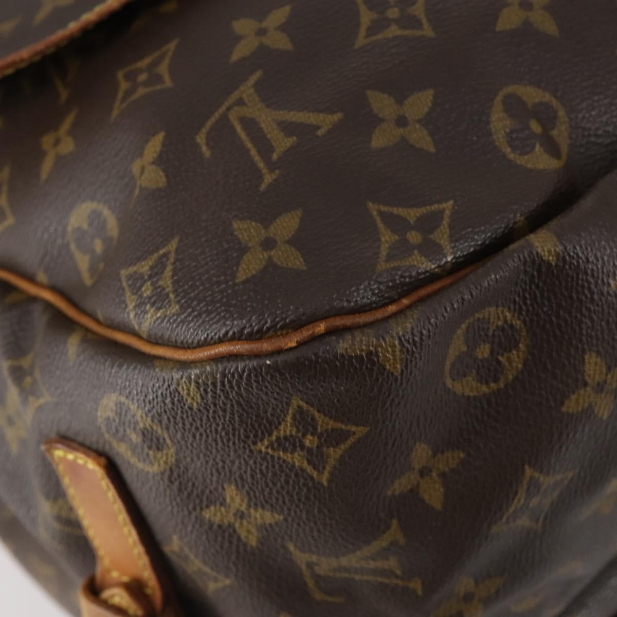 Louis Vuitton Saumur Handbag Monogram Canvas Brown Canvas Shoulder Bag Bag (Pre-Owned)