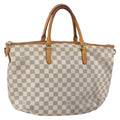 Louis Vuitton Riviera Handbag Damier White Canvas Handbag (Pre-Owned)