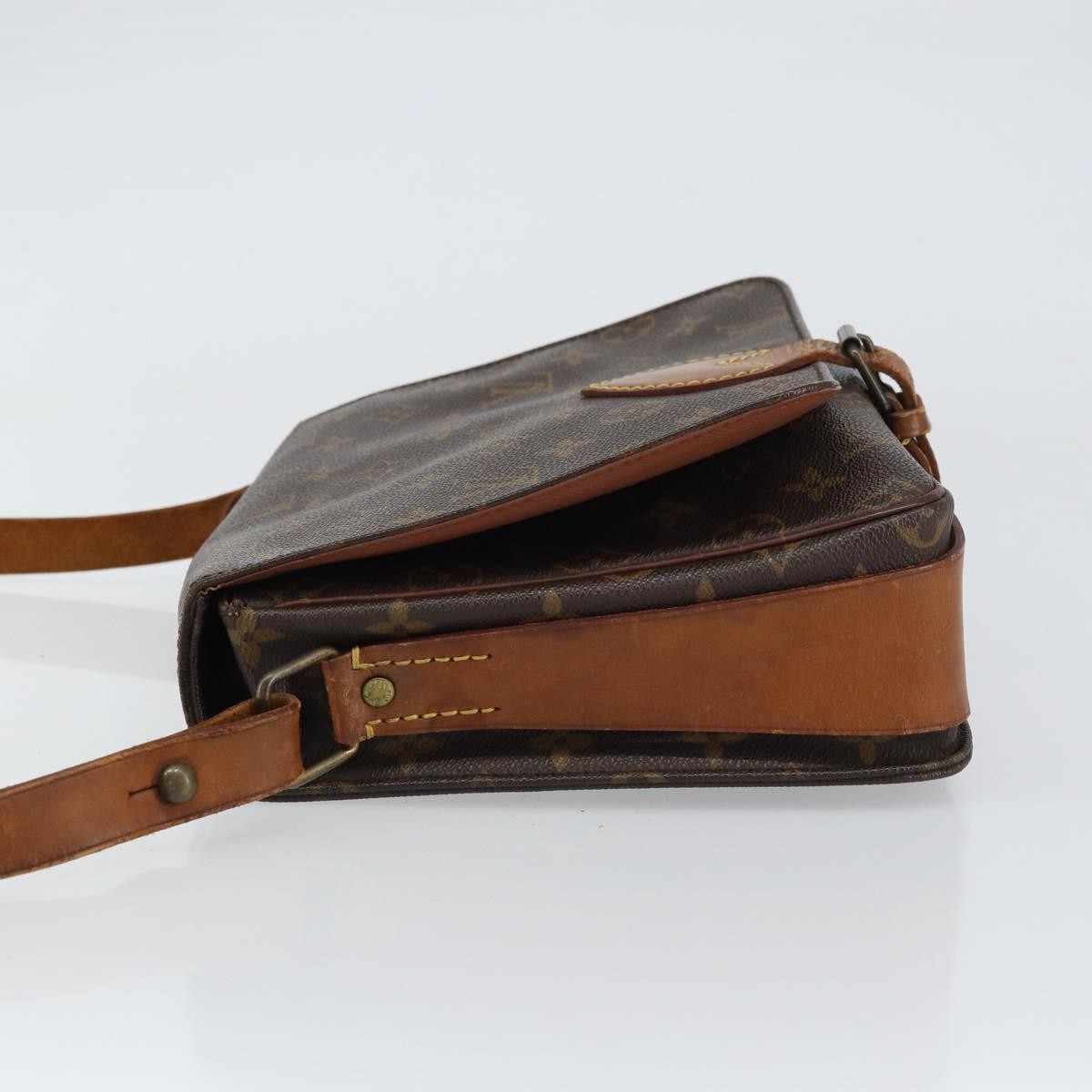 Louis Vuitton Cartouchiere Handbag Monogram Canvas Brown Canvas Shoulder Bag Bag (Pre-Owned)