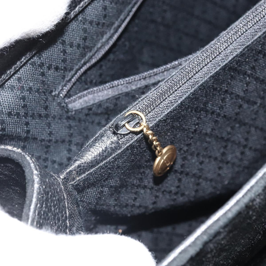 Gucci Bamboo Tote Bag Suede Black Suede Tote Bag Bag (Pre-Owned)