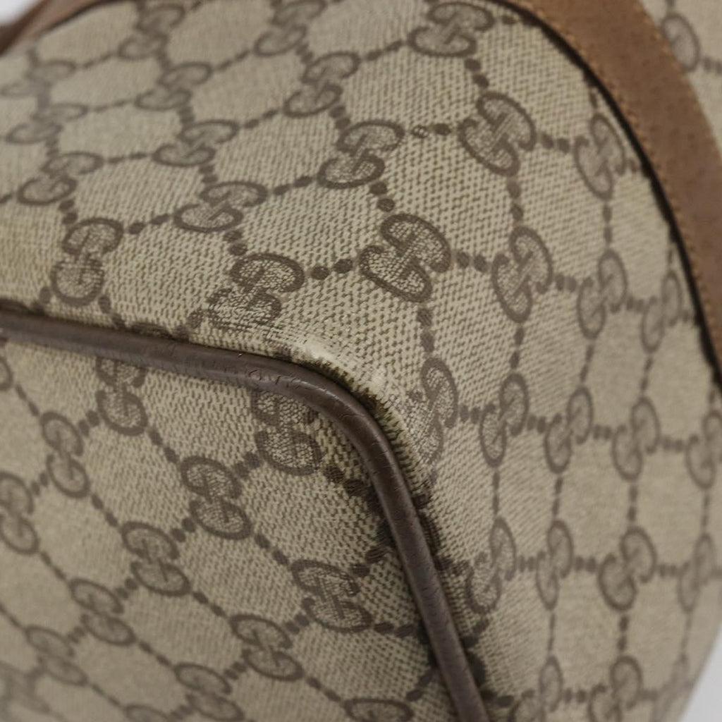 Gucci Vintage Web Sherry Line Handbag Micro Gg Canvas Beige Canvas Handbag (Pre-Owned)