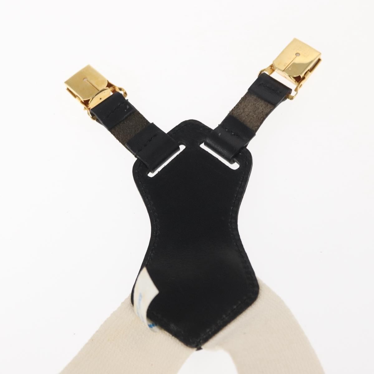 Chanel Logo Suspenders Canvas White Canvas Belts Accessory (Pre-Owned)