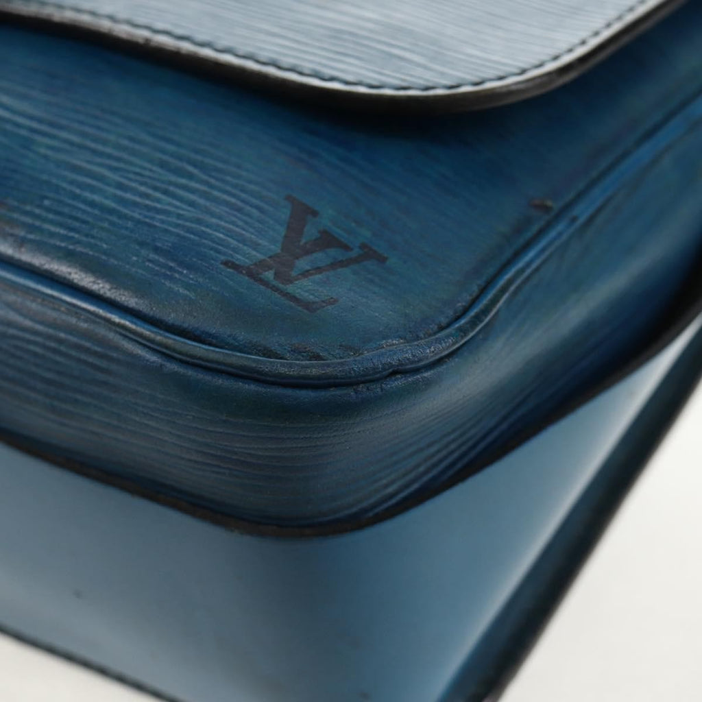 Louis Vuitton Cartouchiere Handbag Epi Leather Blue Leather Shoulder Bag Bag (Pre-Owned)