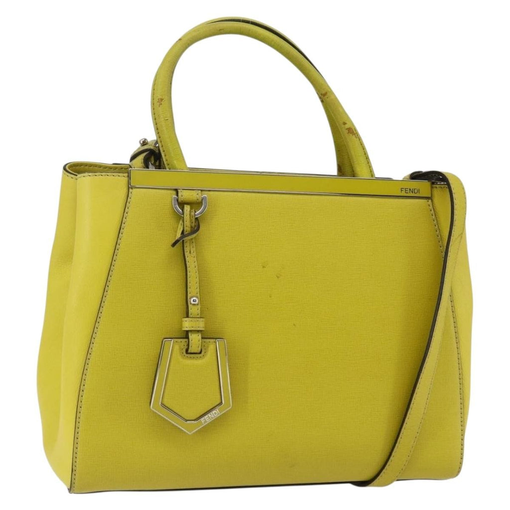 Fendi 2Jours Bag Leather Yellow Leather Handbag (Pre-Owned)