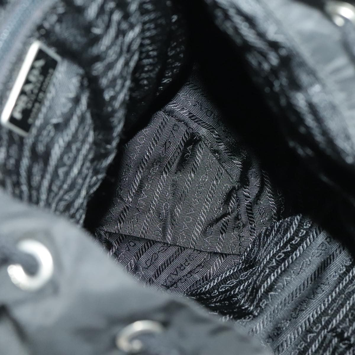 Prada Double Front Pocket Backpack Tessuto Black Nylon Backpack Bag (Pre-Owned)