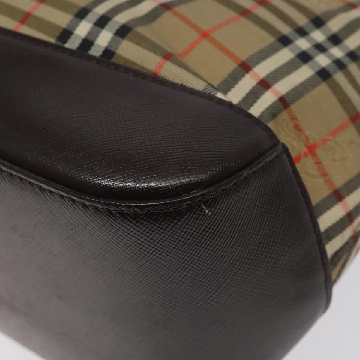 Burberry Nova Check Handbag Nova Check Canvas And Leather Beige Canvas Handbag (Pre-Owned)