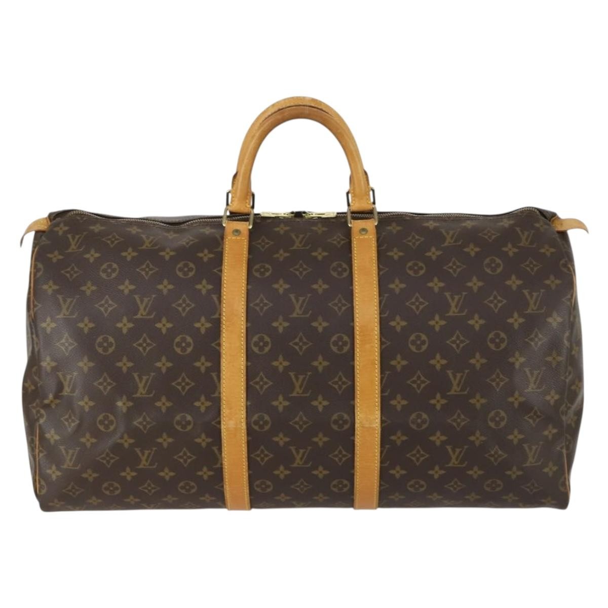 Louis Vuitton Keepall Bag Monogram Canvas Brown Canvas Travel Bag Bag (Pre-Owned)