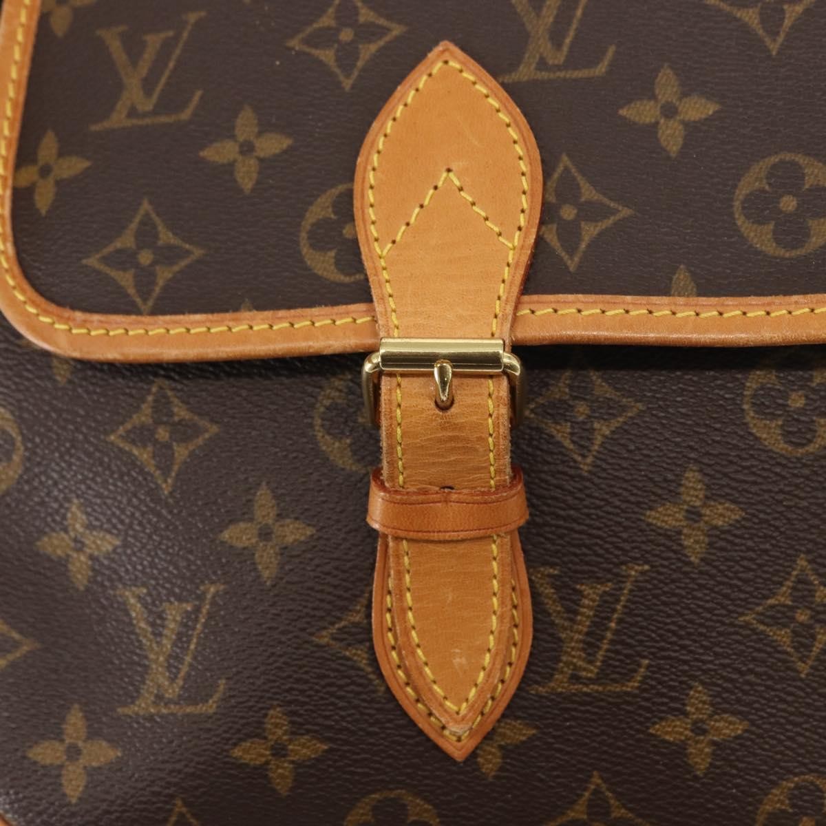 Louis Vuitton Sac Gibeciere Messenger Bag Monogram Canvas Brown Canvas Shoulder Bag Bag (Pre-Owned)