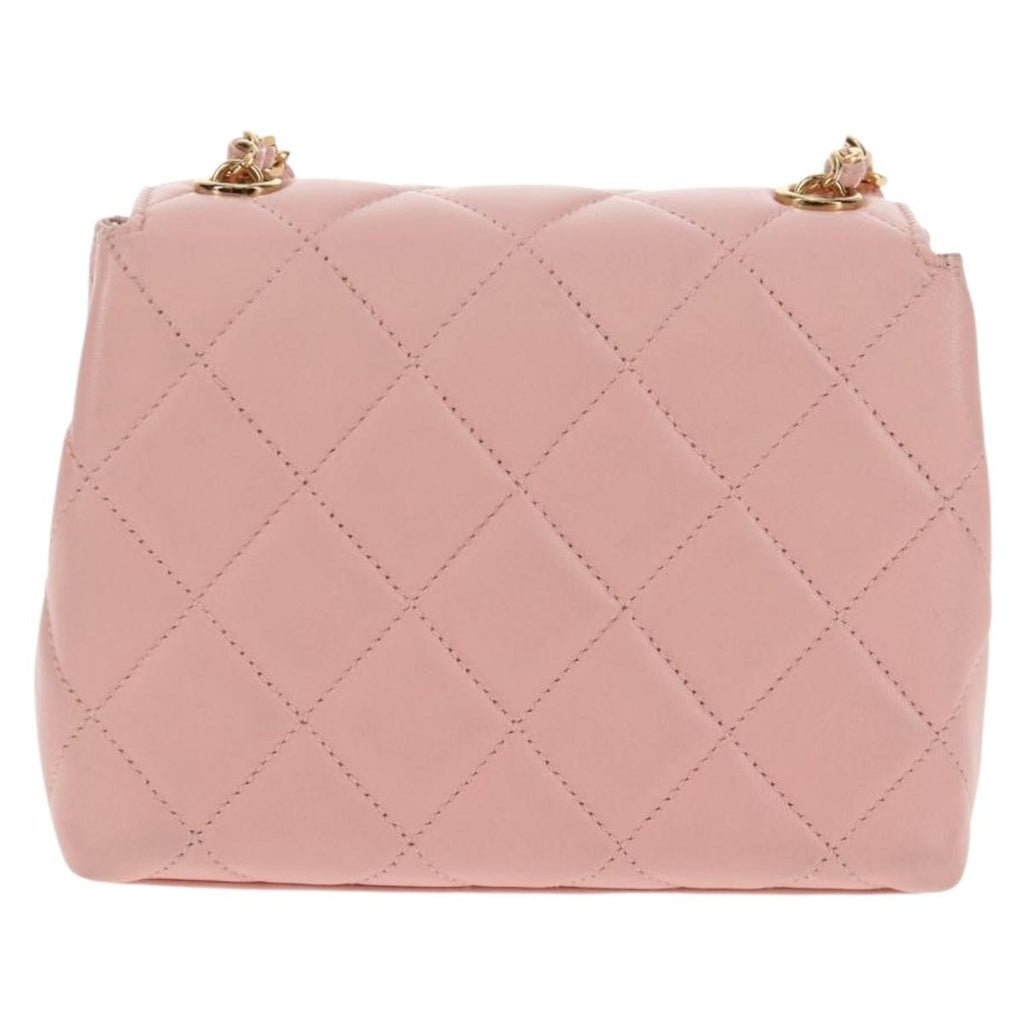 Chanel Vintage Camellia Flap Bag Quilted Lambskin Pink Leather Bag (Pre-Owned)