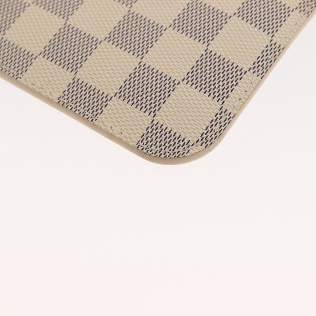 Louis Vuitton Neverfull Pochette Damier White Canvas Clutche & Pouche Bag (Pre-Owned)