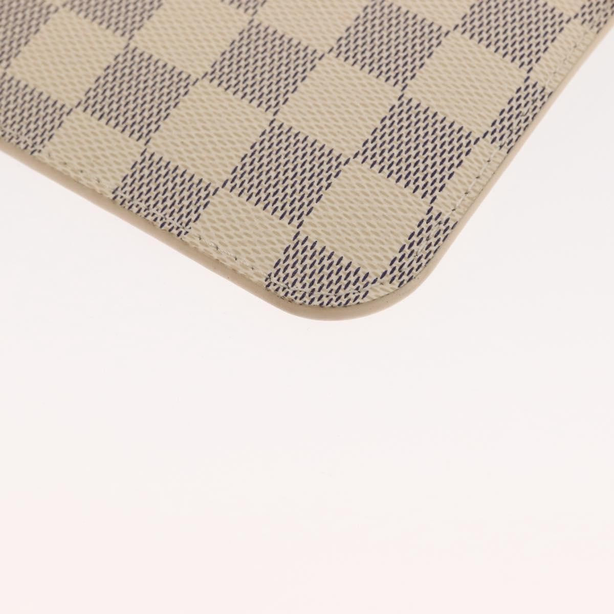 Louis Vuitton Neverfull Pochette Damier White Canvas Clutche & Pouche Bag (Pre-Owned)