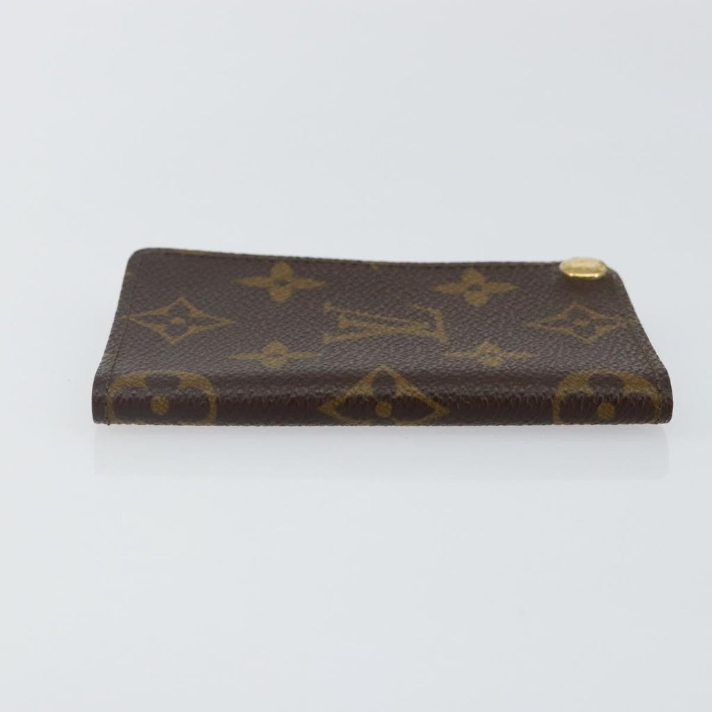 Louis Vuitton Porte Cartes Pression Card Case Monogram Canvas Brown Canvas Card Holders Accessory (Pre-Owned)