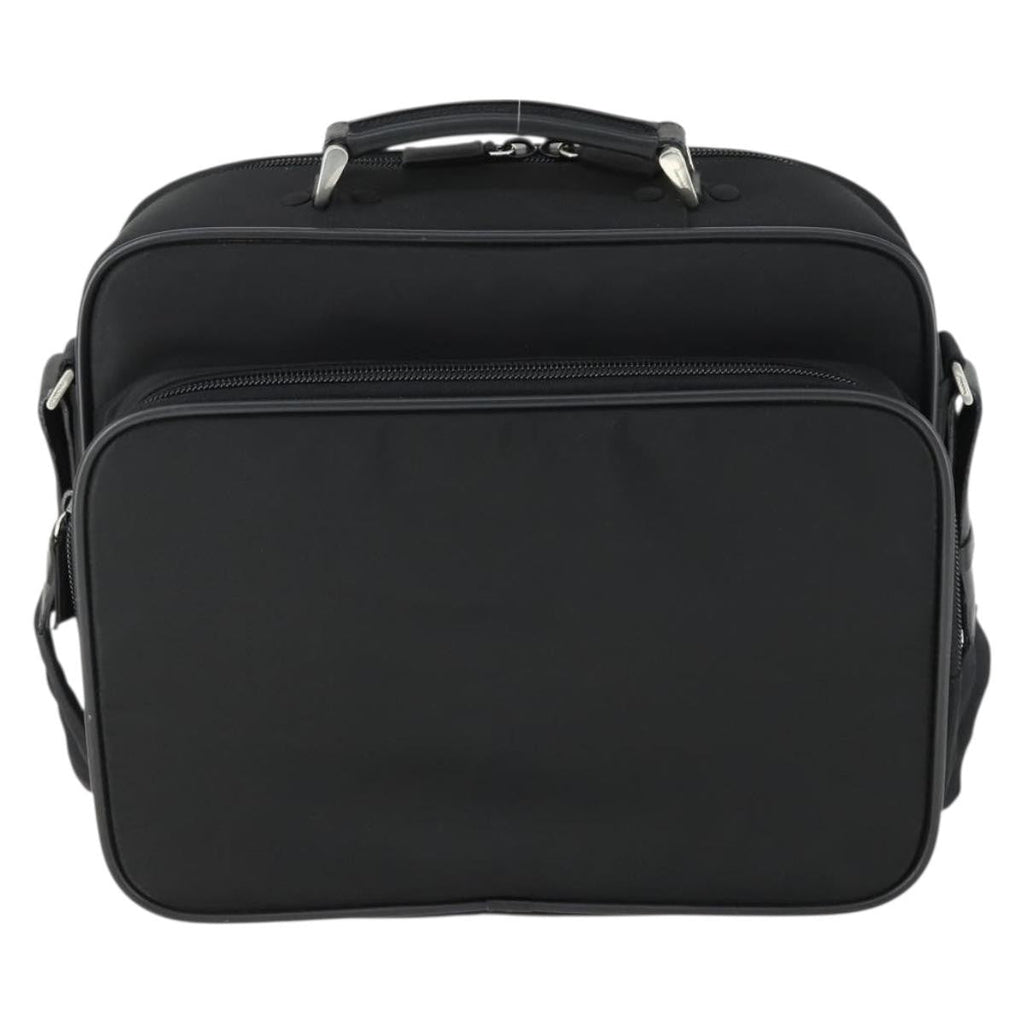 Prada Convertible Front Pocket Briefcase Tessuto With Saffiano Leather Black Nylon Briefcase Bag (Pre-Owned)