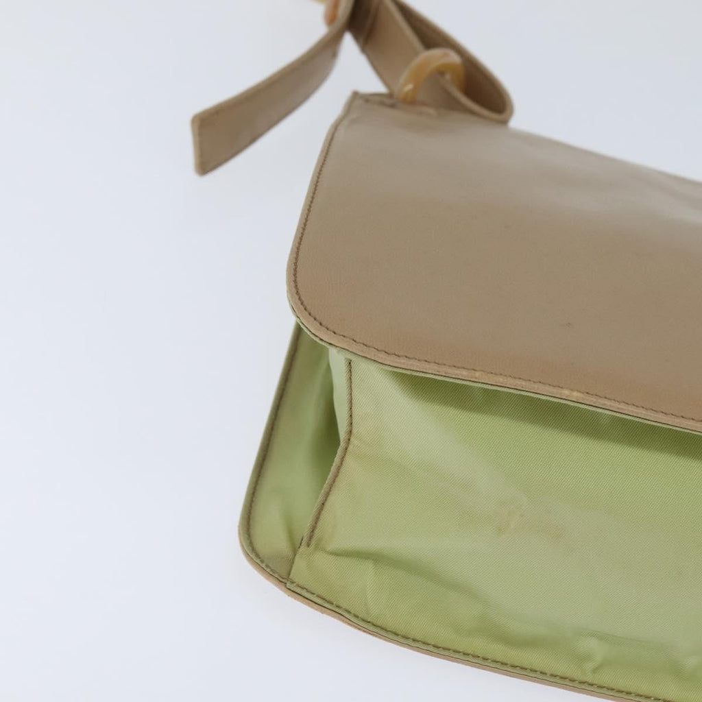 Prada Vintage Shoulder Bag Leather Beige Leather Shoulder Bag Bag (Pre-Owned)