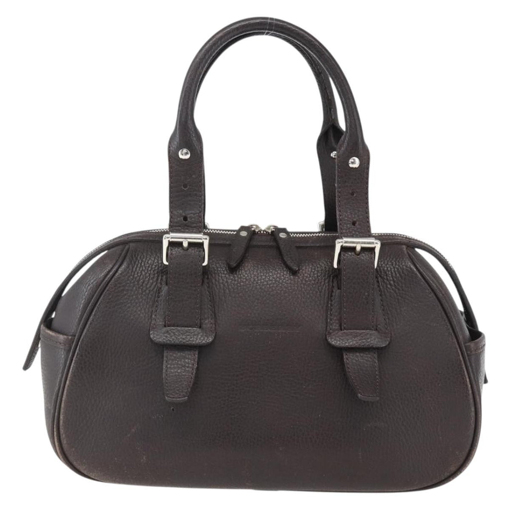 Burberry Vintage Handbag Leather Brown Leather Handbag (Pre-Owned)