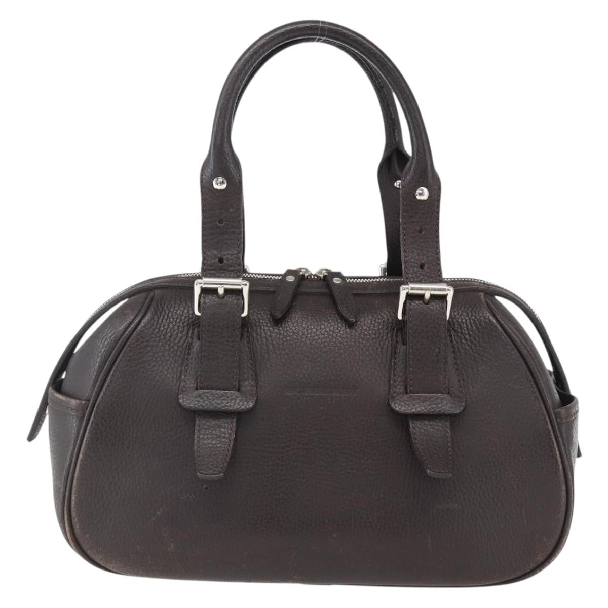 Burberry Vintage Handbag Leather Brown Leather Handbag (Pre-Owned)
