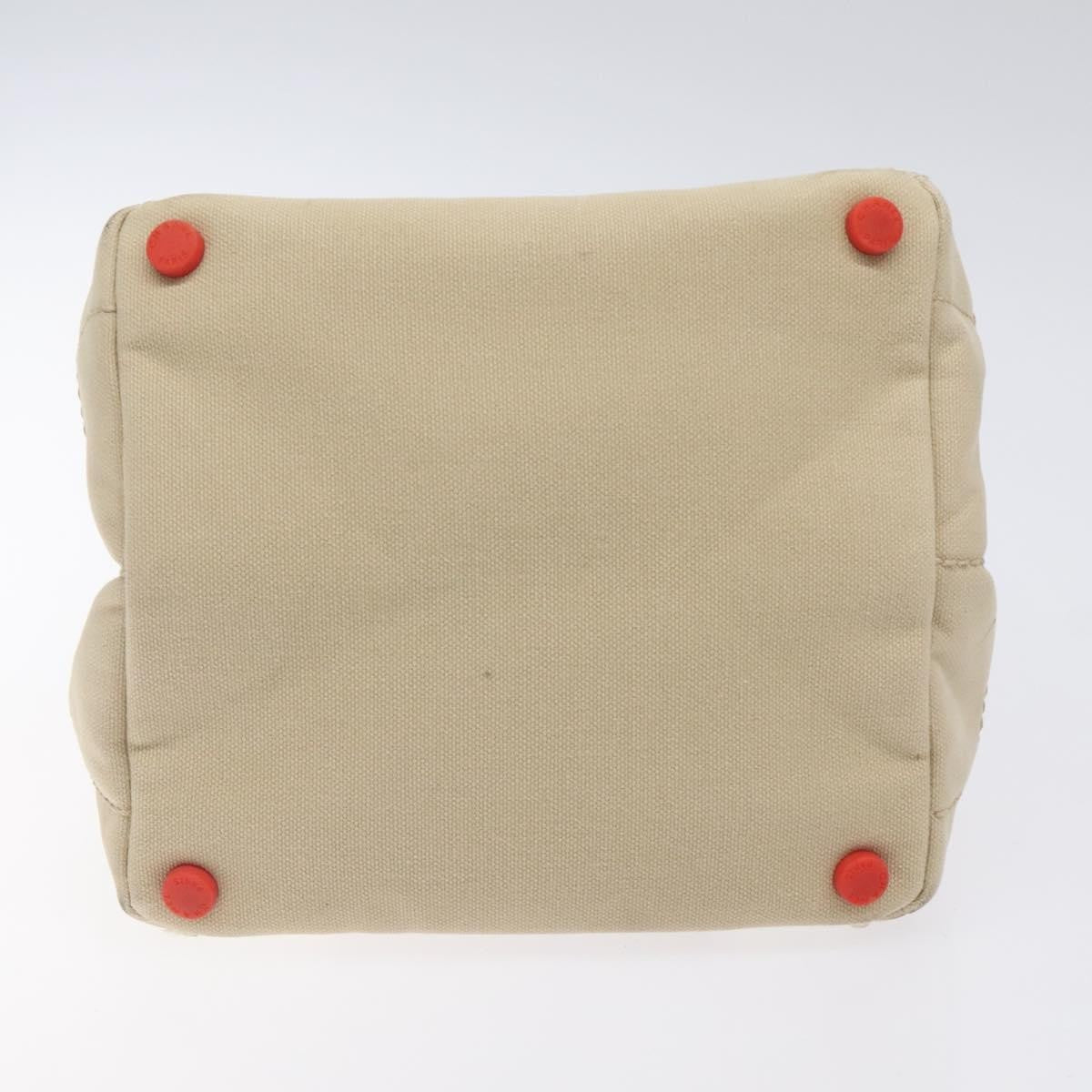 Chanel Chocolate Bar Coco Mark Handbag Canvas Beige Canvas Handbag (Pre-Owned)