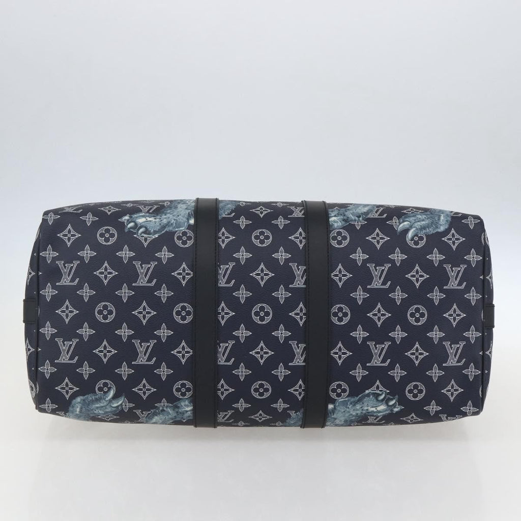 Louis Vuitton Keepall Bandouliere Bag Limited Edition Chapman Savane Monogram Canvas Navy Canvas Travel Bag Bag (Pre-Owned)