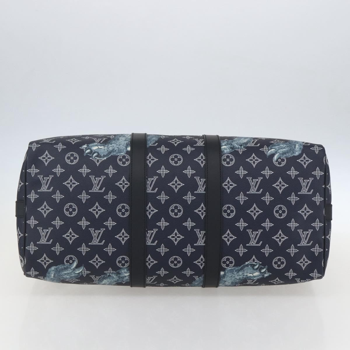 Louis Vuitton Keepall Bandouliere Bag Limited Edition Chapman Savane Monogram Canvas Navy Canvas Travel Bag Bag (Pre-Owned)