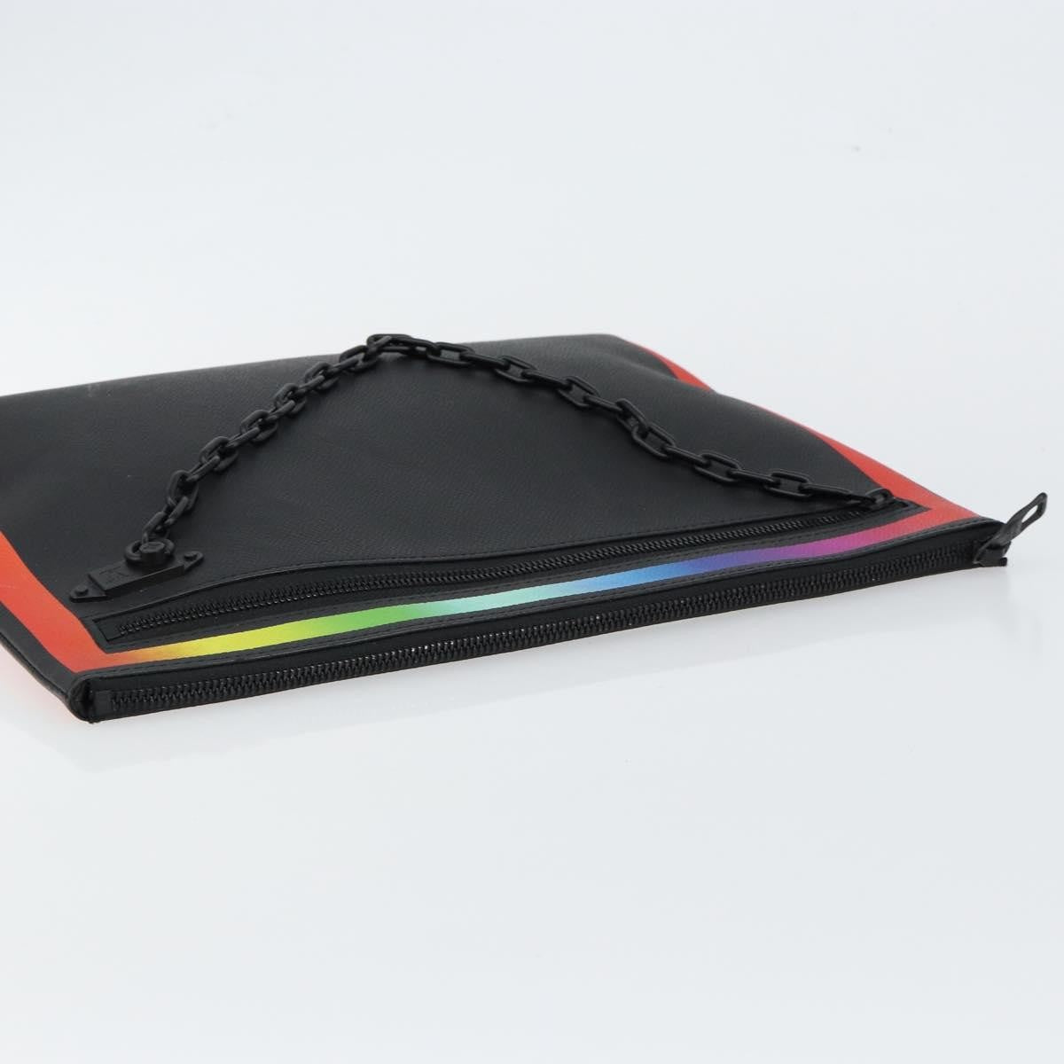 Louis Vuitton Pochette A4 Rainbow Taiga Leather Black Leather Clutche & Pouche Bag (Pre-Owned)