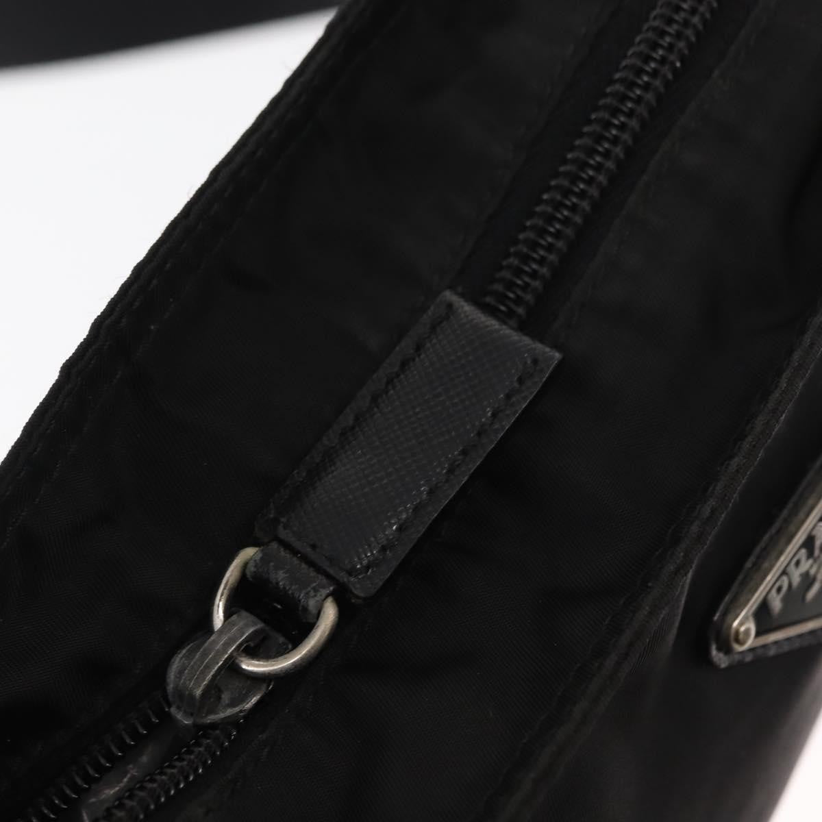 Prada Flat Messenger Bag Tessuto Black Nylon Shoulder Bag Bag (Pre-Owned)