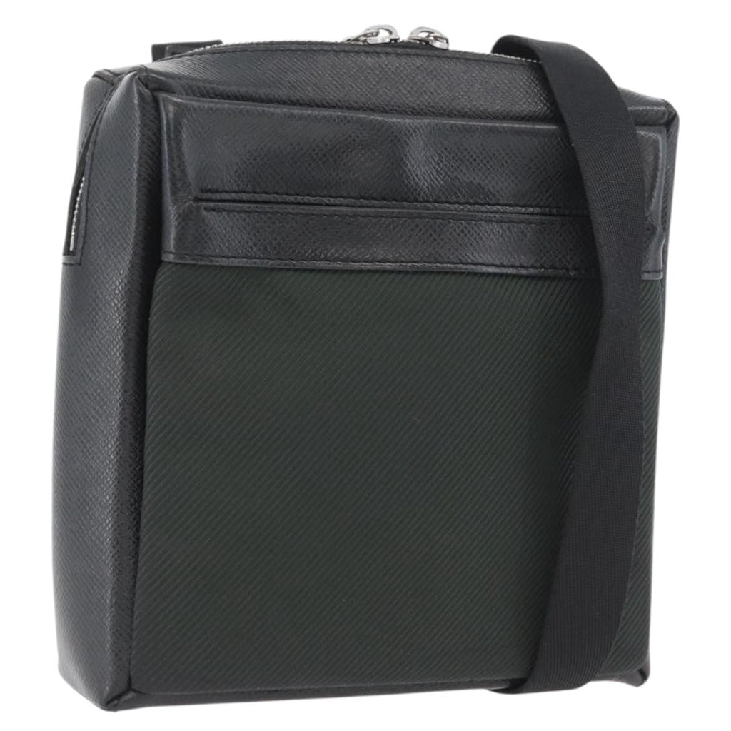 Louis Vuitton Sayan Messenger Bag Taiga Leather And Canvas Black Leather Shoulder Bag Bag (Pre-Owned)