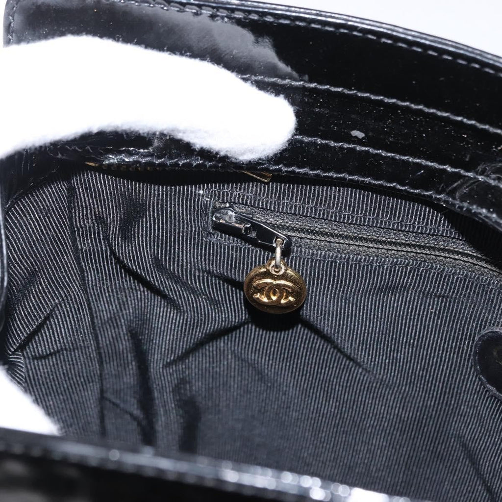 Chanel Vintage Timeless Chain Shoulder Bag Patent Black Patent_Leather Shoulder Bag Bag (Pre-Owned)